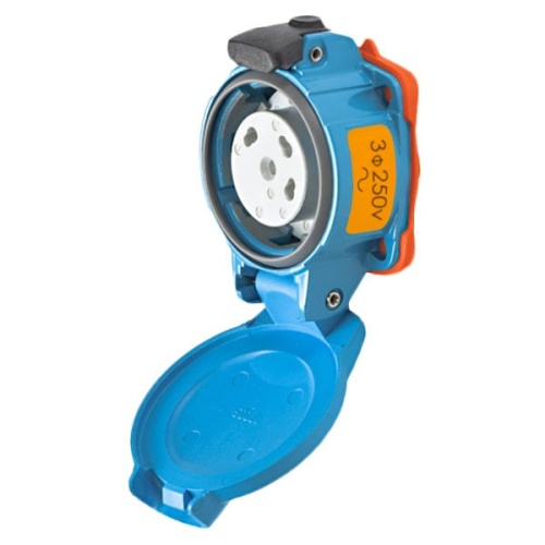 Meltric 09-N4073 Standard Duty PN20 Receptacle 250 VAC 20A Blue Metal