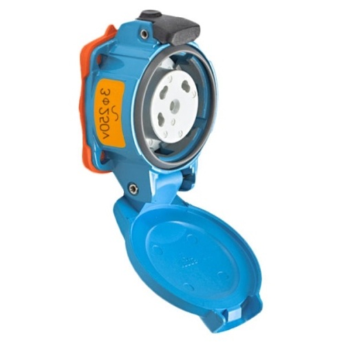 Meltric 09-N4073 Standard Duty PN20 Receptacle 250 VAC 20A Blue Metal