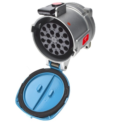 Meltric 17-64191-NC Multipin DN20c Receptacle 480 VAC/130 VDC 15A Blue Metal