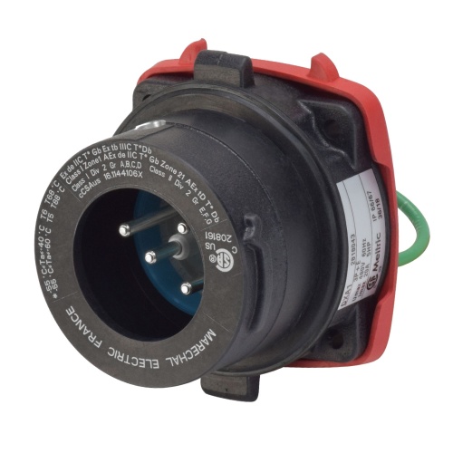 Meltric 28-11043-34 DXA1 PLUG METAL BLACK SIZE 2 IP 66/67 3P+G 20 A 480 VAC 60 Hz 3/4" NPT