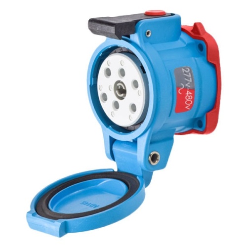 Meltric 31-14247-K04-972 Standard Duty DR30 Receptacle 277/480 VAC 30A Blue Poly