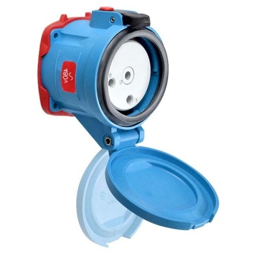 Meltric 33-64042-375-843 Switch-Rated DS60 Receptacle 480 VAC 60A Blue Poly