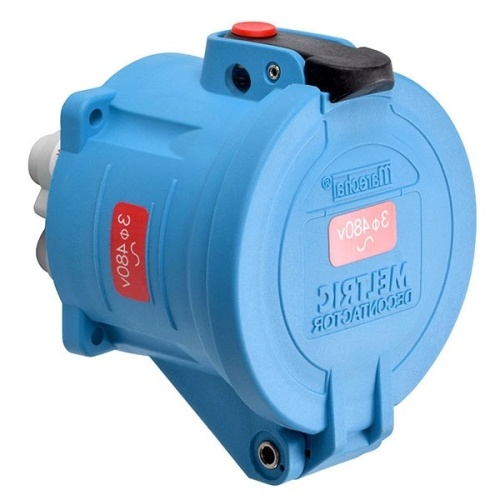 Meltric 33-64042-843-NC Switch-Rated DS60 Receptacle 480 VAC 60A Blue Poly