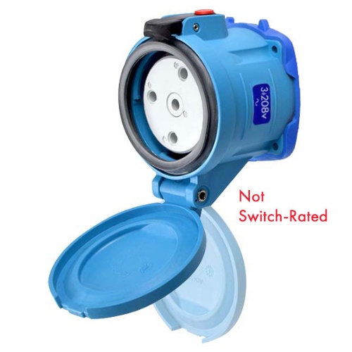 Meltric 33-64233-C-K16-352-843 Switch-Rated Receptacle - 208 VAC, 100 Amp, Poly