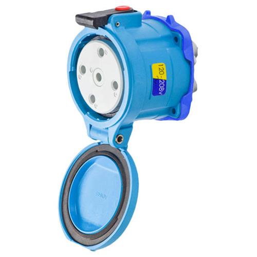 Meltric 33-64237-C-K16-843-NC Switch-Rated DS100C Receptacle 120/208 VAC 100A Blue Poly