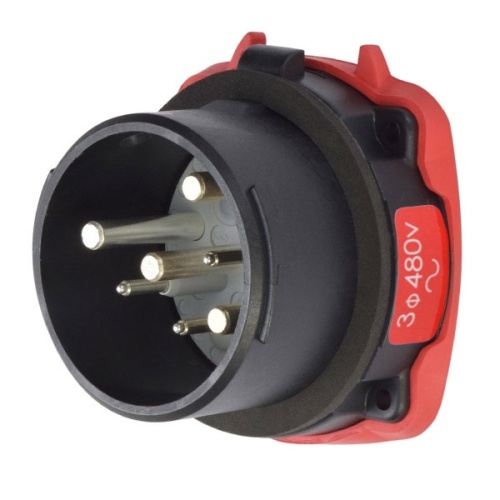 Meltric 35-38043-973-HAZ Hazardous Location DS30 Inlet 480 VAC 30A Black Poly