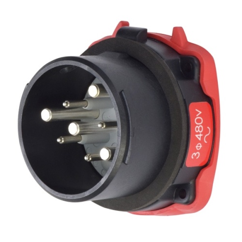 Meltric 35-38043-974-HAZ Hazardous Location Inlet - 480 VAC, 30 Amp, Poly