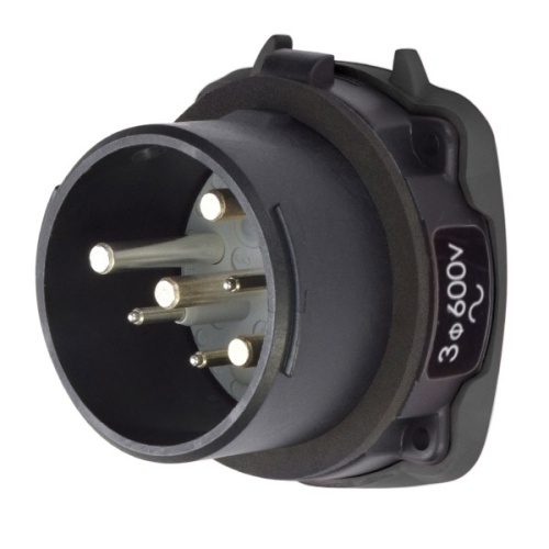 Meltric 35-38143-973-HAZ Hazardous Location Inlet - 600 VAC, 30 Amp, Poly