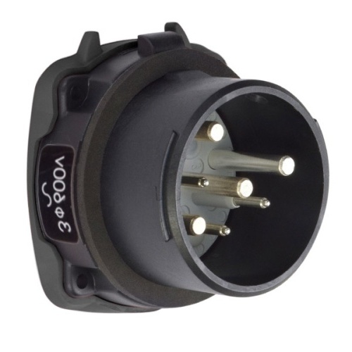 Meltric 35-38143-973-HAZ Hazardous Location Inlet - 600 VAC, 30 Amp, Poly