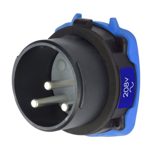 Meltric 35-38162-HAZ Hazardous Location DS30 Inlet 208 VAC 30A Black Poly