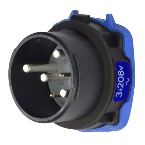 Meltric 35-38163-973-HAZ DS30 HAZ INLET POLY BLACK SIZE 3 TYPE 4X 3P+G 30 A 208 VAC 60 Hz +3 AUX