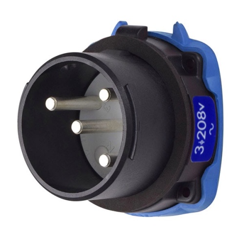 Meltric 35-38163-HAZ Hazardous Location DS30 Inlet 208 VAC 30A Black Poly