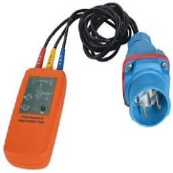 Meltric 63-11073-MTR DSN20 PHASE ROTATION METER POLY BLUE SIZE 1 3P+G 250 VAC 60 Hz
