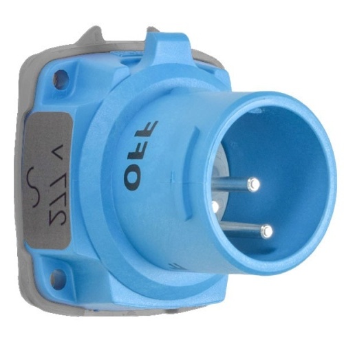 Meltric 63-18045 DSN20 Switch-Rated Inlet 277 VAC 20A Blue Poly