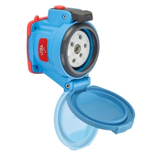 Meltric 63-34043-972-843 DSN30 Switch-Rated Receptacle 480 VAC 30A Blue Poly