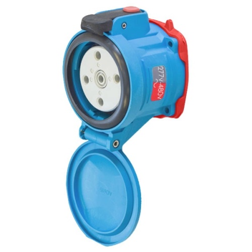 Meltric 63-34047 DSN30 Switch-Rated Receptacle 277/480 VAC 30A Blue Poly