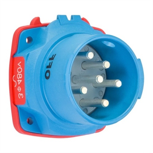Meltric 63-38043-972 DSN30 Switch-Rated Inlet 480 VAC 30A Blue Poly