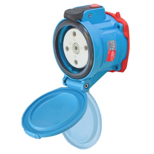 Meltric 63-64047-972-354-843 Switch-Rated Receptacle - 277/480 VAC, 60 Amp, Poly