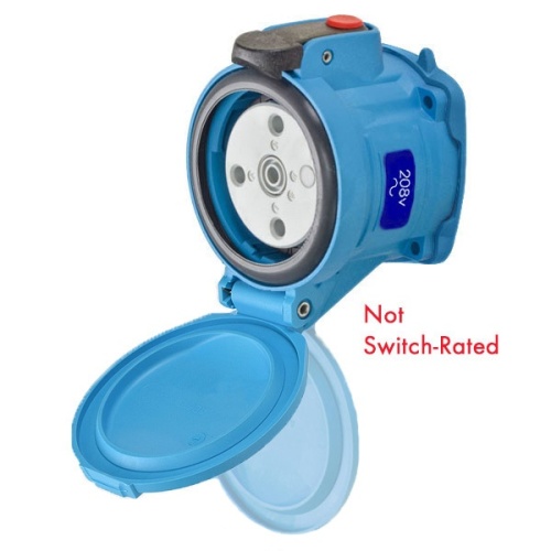 Meltric 63-64163-352 DSN60 Switch-Rated Receptacle 208 VAC 60A Blue Poly