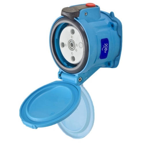Meltric 63-64163-375 DSN60 Switch-Rated Receptacle 208 VAC 60A Blue Poly