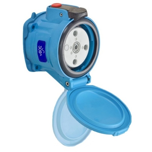 Meltric 63-64163 DSN60 Switch-Rated Receptacle 208 VAC 60A Blue Poly