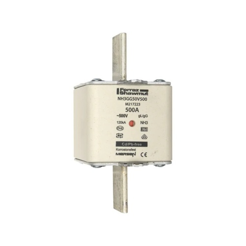 Mersen M217223 Fuse Link, Class gG, 500 VAC/250 VDC, 500 Amp
