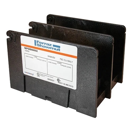 Mersen MPDB66002 Power Distribution Block, 1000 Volts, 310 Amp