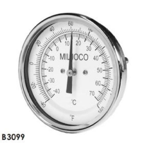 Miljoco B309863-6 BIMETAL THERMOMETER - 3" BIMET 50/300