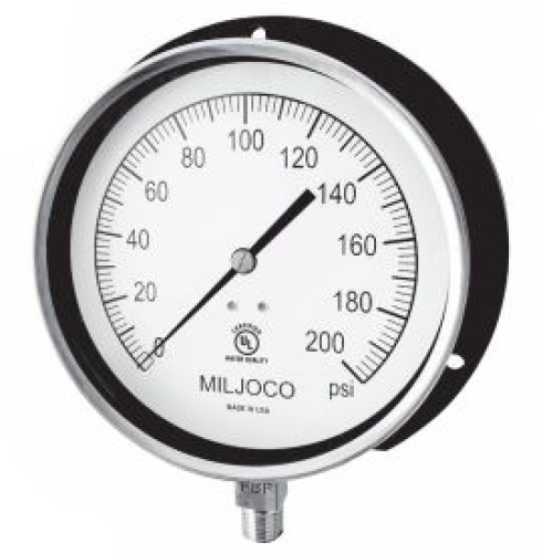 Miljoco P4509L10 CONTRACTOR’S GAUGE - 4.5" GAUGE 0-600 PSI