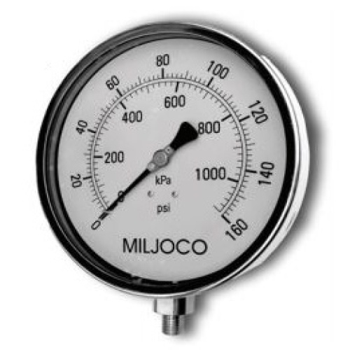 Miljoco PLF6098LY03SS INDUSTRIAL GAUGE - 6"LIQ PGG 0/30
