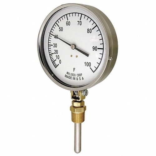 Miljoco V4598AC60 DIAL THERMOMETER - 4.5" PIPELINE 30/300