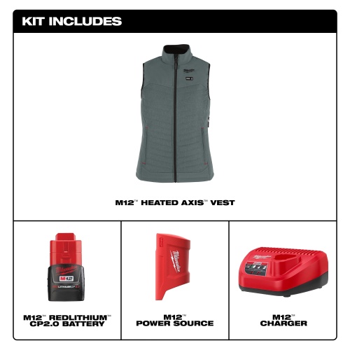 Milwaukee f300e-21l M12 Women's Heated AXIS Vest