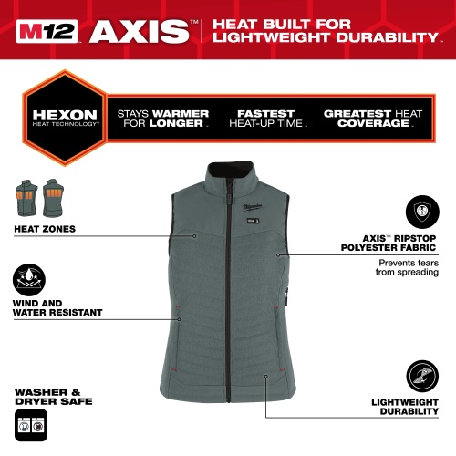 Milwaukee f300e-21l M12 Women's Heated AXIS Vest