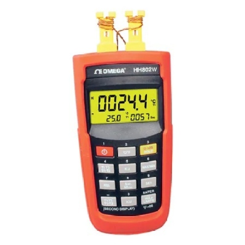 Omega HH802U K/J, DUAL INPUT, USB & AC JACK