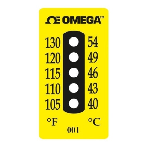 Omega TL-F-240-10 5 Dot Water Resistant Non-Reversible Temperature Label