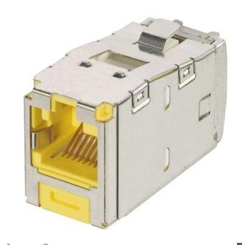 Panduit CJSK6X88TGYL Mini-Com® TX6A™ 10Gig Keyed STP RJ45 TG Jack Module