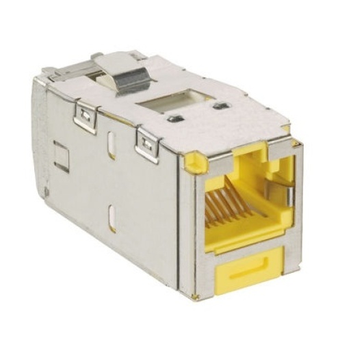 Panduit CJSK6X88TGYL Mini-Com® TX6A™ 10Gig Keyed STP RJ45 TG Jack Module
