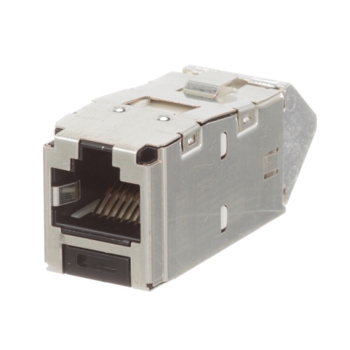 Panduit CJSUD6X88TGY Mini-Com® TX6A™ 10Gig™ STP RJ45 Up/Down 45° Angled TG Jack Module
