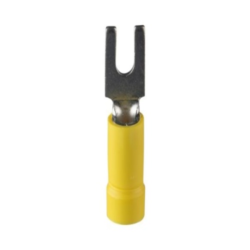 Panduit EV10-6FBK-Q StrongHold™ Loose Piece Forks, Yellow, Vinyl, 1/8" Stud, 12-10 AWG