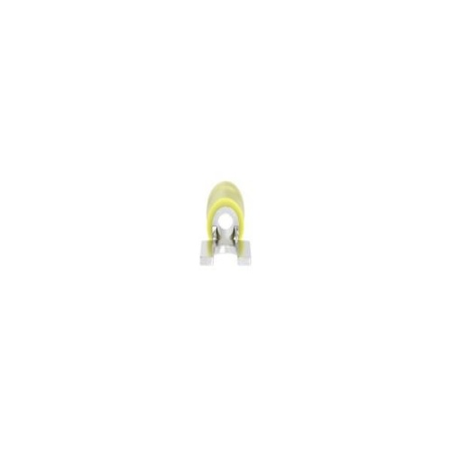 Panduit EV10-8FB-Q StrongHold™ Loose Piece Forks, Yellow, Vinyl, 4/25" Stud, 12-10 AWG
