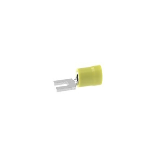 Panduit EV10-8FB-Q StrongHold™ Loose Piece Forks, Yellow, Vinyl, 4/25" Stud, 12-10 AWG