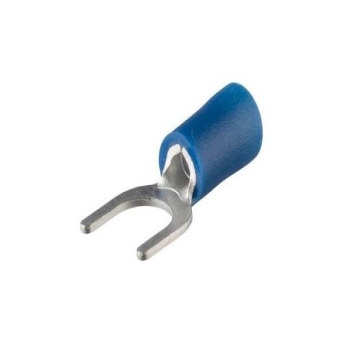 Panduit EV14-14FB-Q StrongHold™ Loose Piece Forks, Blue, Vinyl, 1/4" Stud, 16-14 AWG