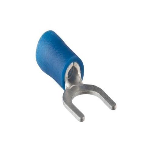 Panduit EV14-14FB-Q StrongHold™ Loose Piece Forks, Blue, Vinyl, 1/4" Stud, 16-14 AWG