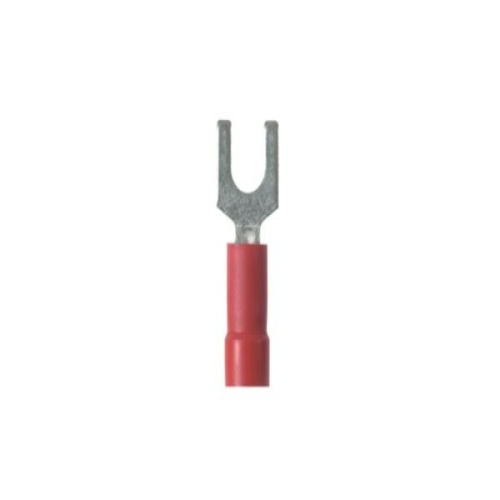 Panduit EV18-6FB-Q StrongHold™ Loose Piece Forks, Red, Vinyl, 1/8" Stud, 22-18 AWG, PK25