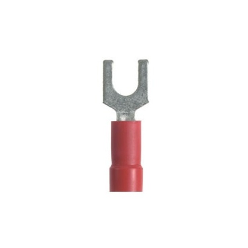 Panduit EV18-6FBK-Q StrongHold™ Loose Piece Forks, Red, Vinyl, 1/8" Stud, 22-18AWG, PK25