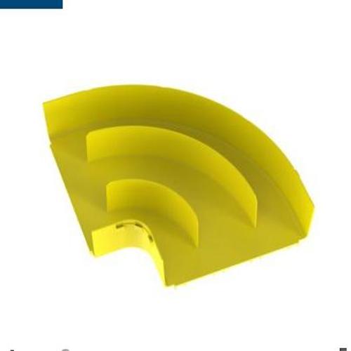 Panduit FRRA12X4LYL FiberRunner® Horizontal Right-Angle Fitting