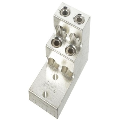 Panduit LAM4SB600-38-1Y Pan-Lug™ Mech Con, Two Hole Lug, Tin Plt Al, Two 3/8" Stud, PK1