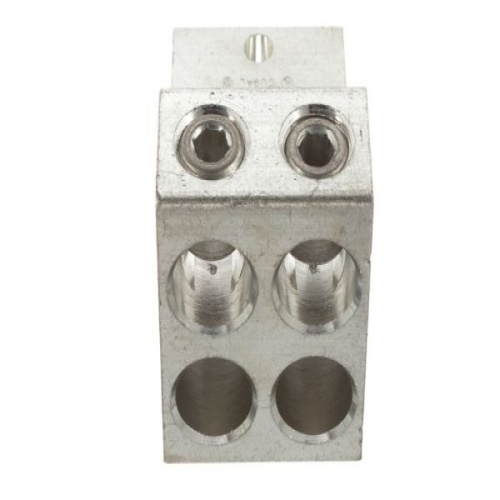 Panduit LAM4SB600-38-1Y Pan-Lug™ Mech Con, Two Hole Lug, Tin Plt Al, Two 3/8" Stud, PK1