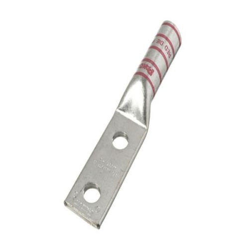 Panduit LCC350-12-X Pan-Lug™ Compression Lug, 350, Tin Plt Copper, Strt, Two 1/2" Stud, PK10
