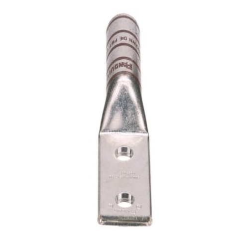 Panduit LCC500-12-6 Pan-Lug™ Compression Lug, 500, Tin Plt Copper, Strt, Two 1/2" Stud, PK6
